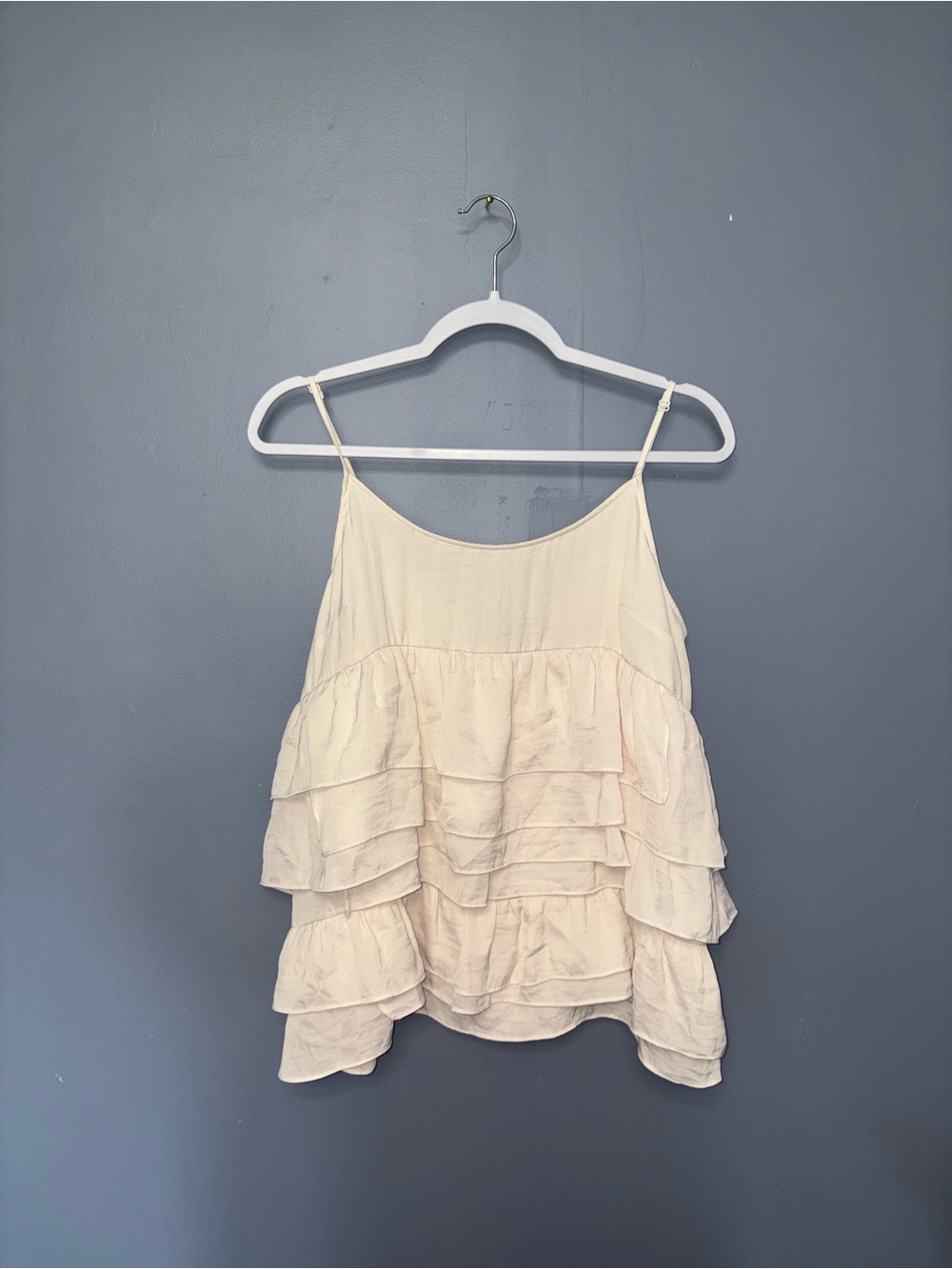 WhoWhatWear | Cream Ruffle TankTop
